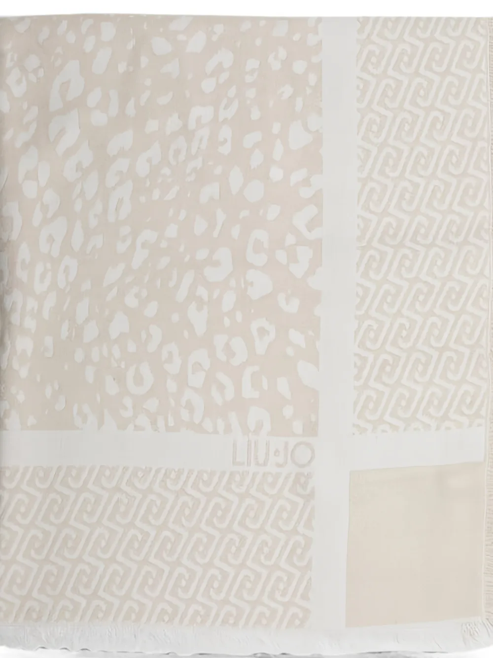 LIU JO Sjaal met luipaardprint en monogram Beige