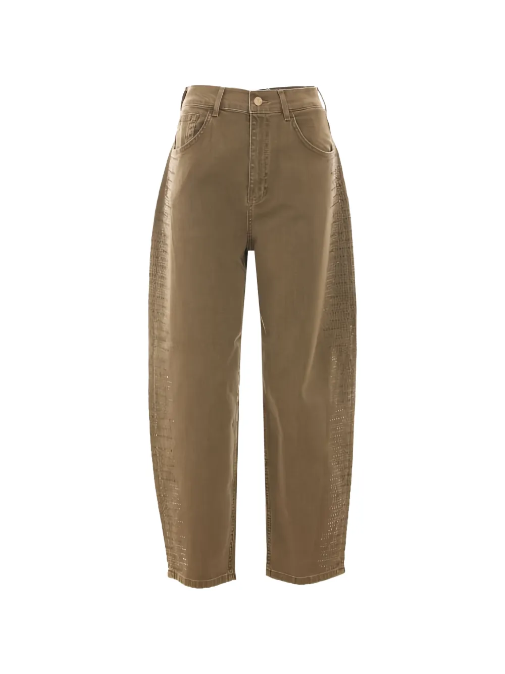 LIU JO rhinestone-embellished barrel-leg jeans - Braun