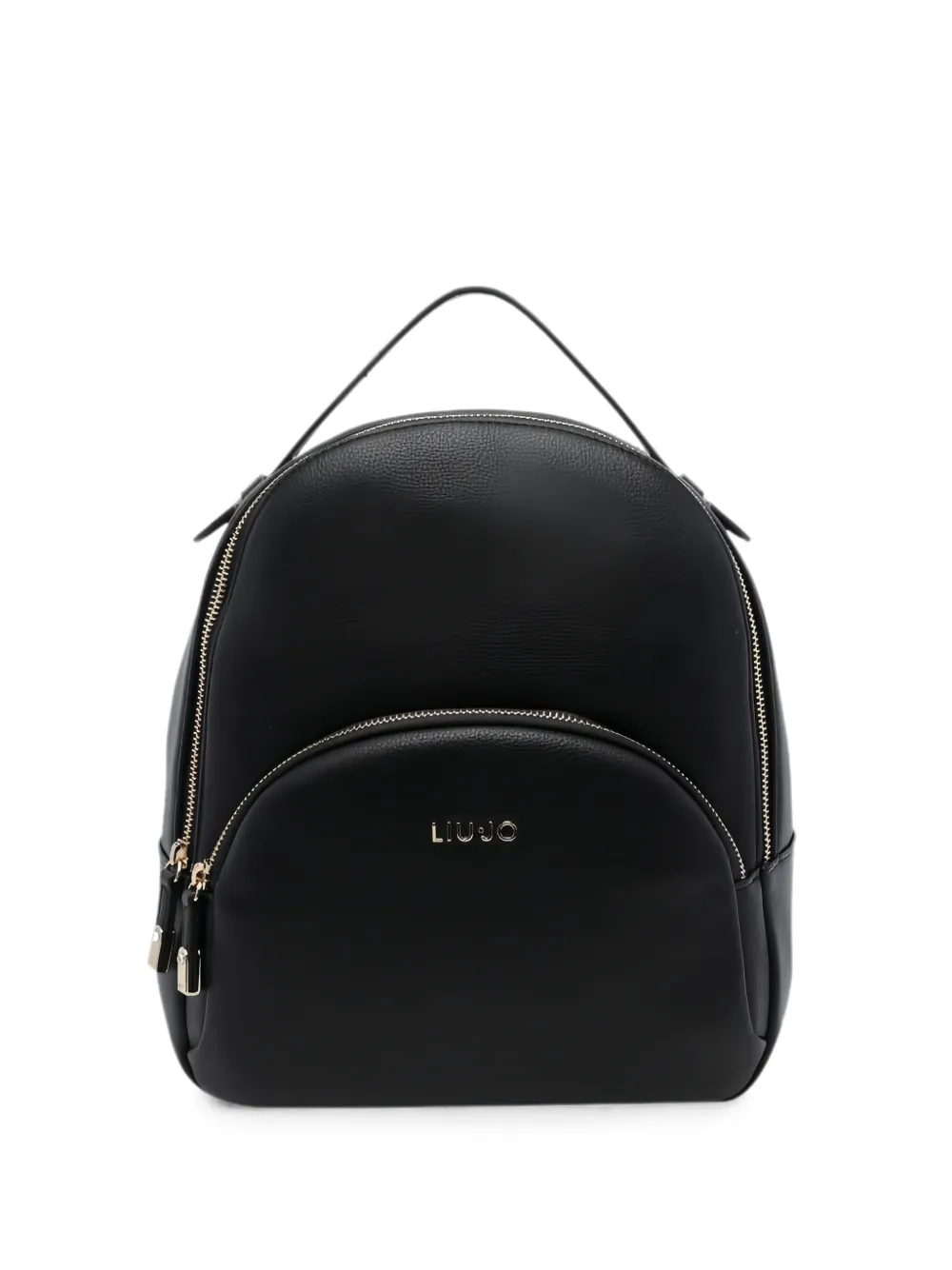 LIU JO grained logo-plaque backpack - Nero