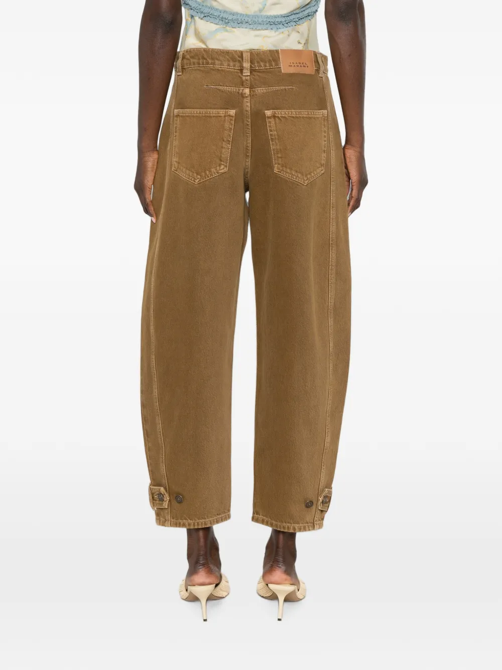 ISABEL MARANT Leja jeans met toelopende pijpen en afwerking Bruin