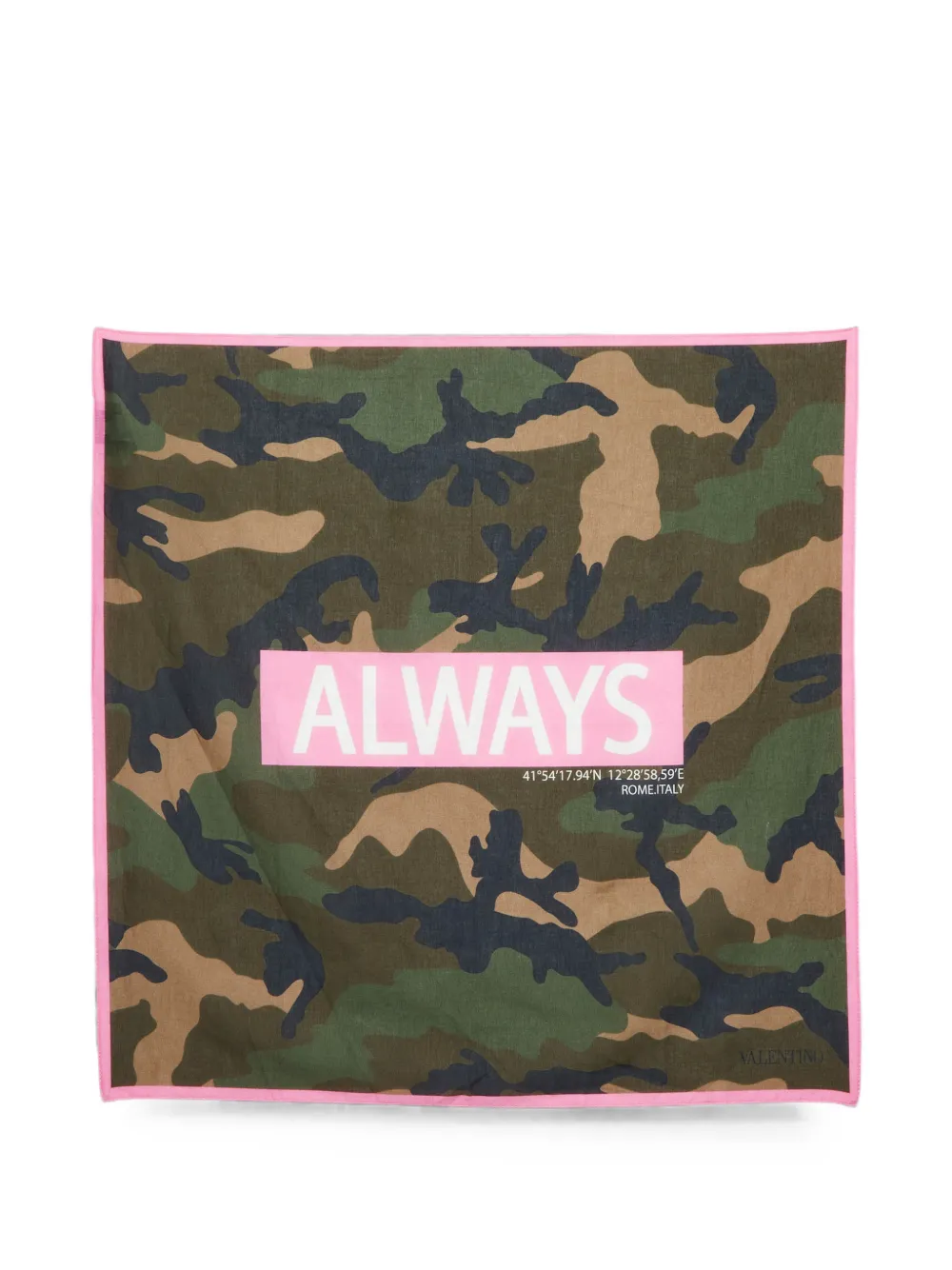 Valentino Garavani Pre-Owned camouflage-print cotton scarf - Grün