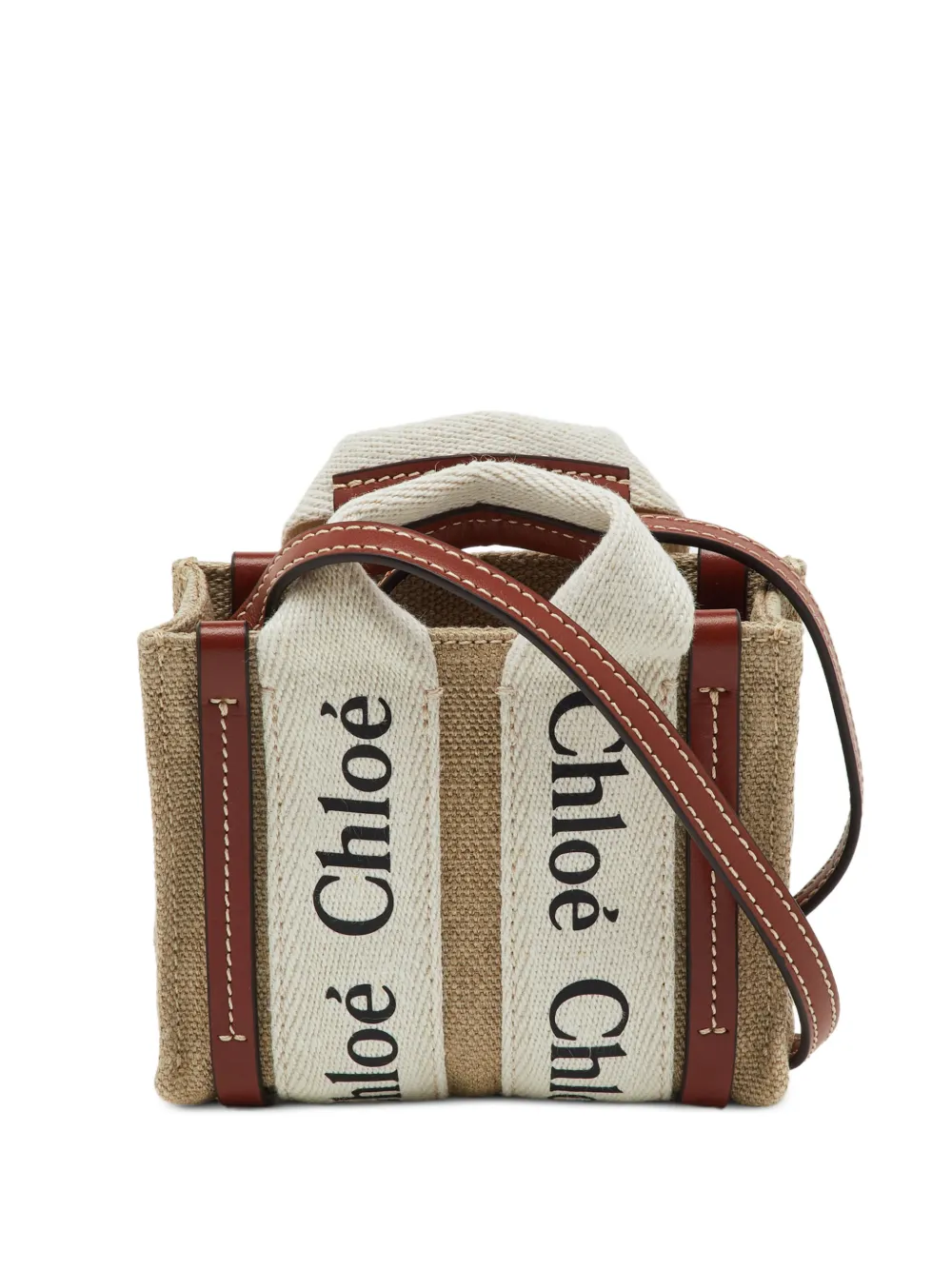 Chloé Pre-Owned Nano Woody tote bag - Toni neutri