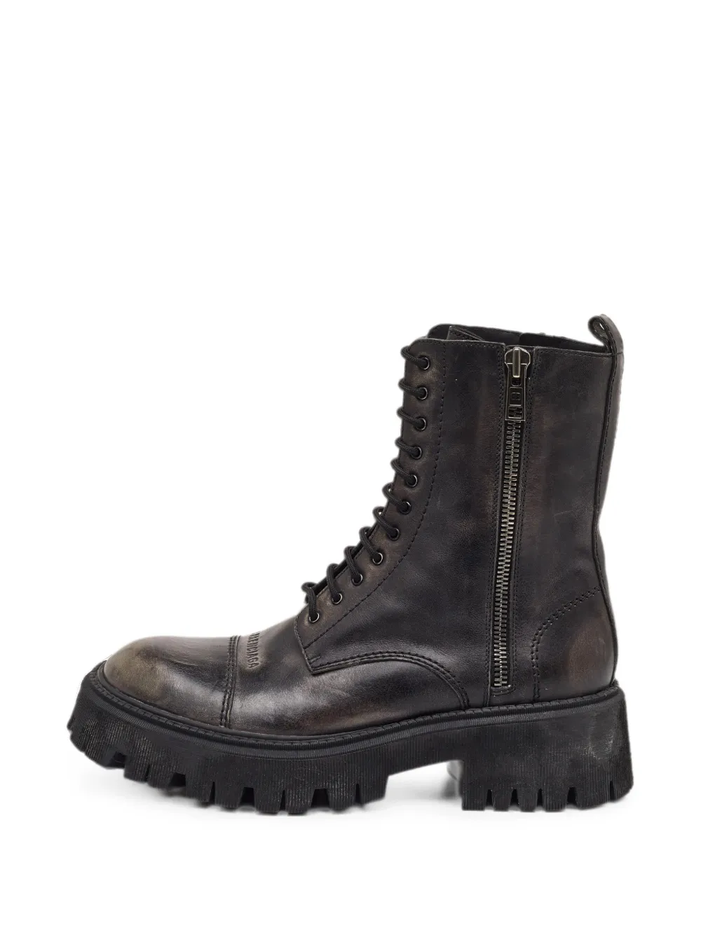 Balenciaga Pre-Owned Tractor distressed combat boots - Brown