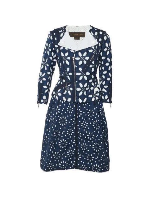 Louis Vuitton Pre-Owned flower-embroidered midi dress