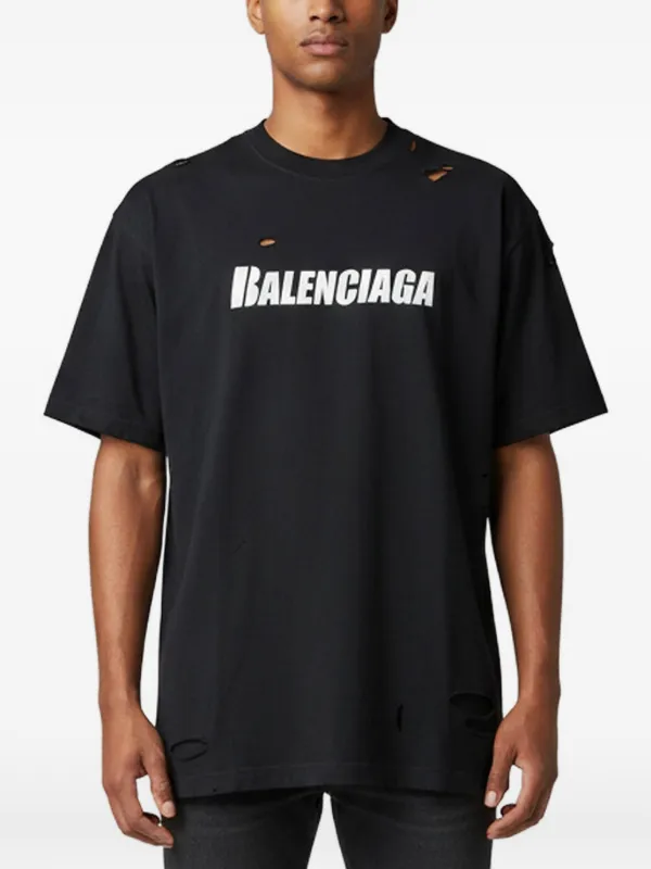 BALENCIAGA ロゴTシャツ ブラック Balenciaga Pre-Owned logo-print T-shirt | Black | FARFETCH