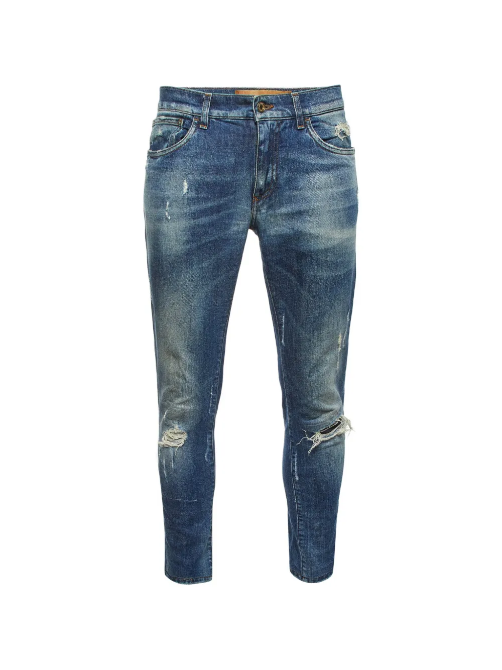 Ferragamo Pre-Owned distressed belt-loop jeans - Blu