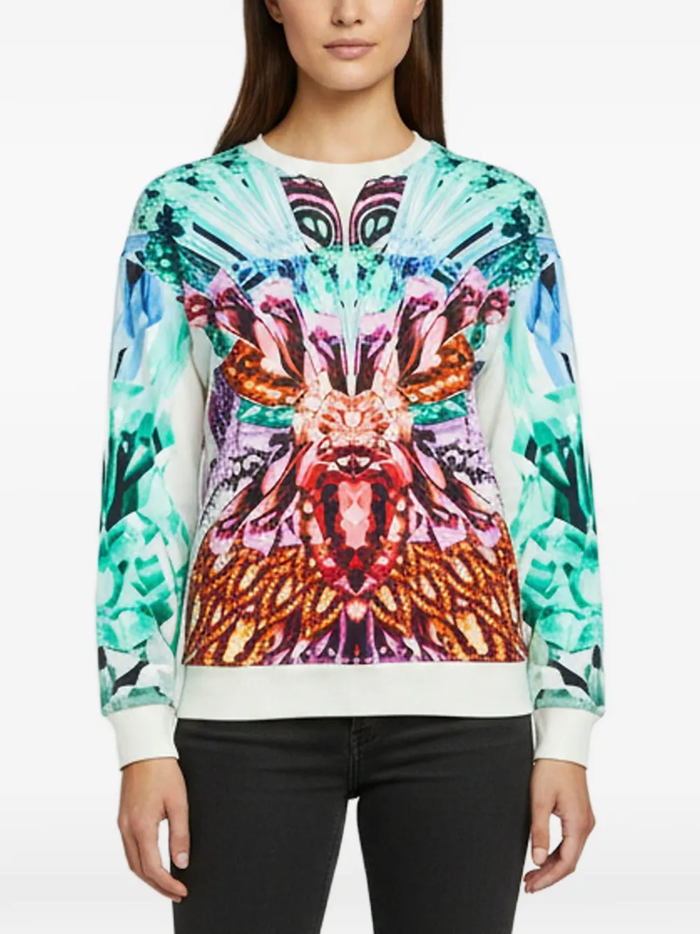 Just Cavalli Vintage sweat à imprimé cristal - Bleu Just Cavalli Vintage sweat à imprimé cristal - Bleu