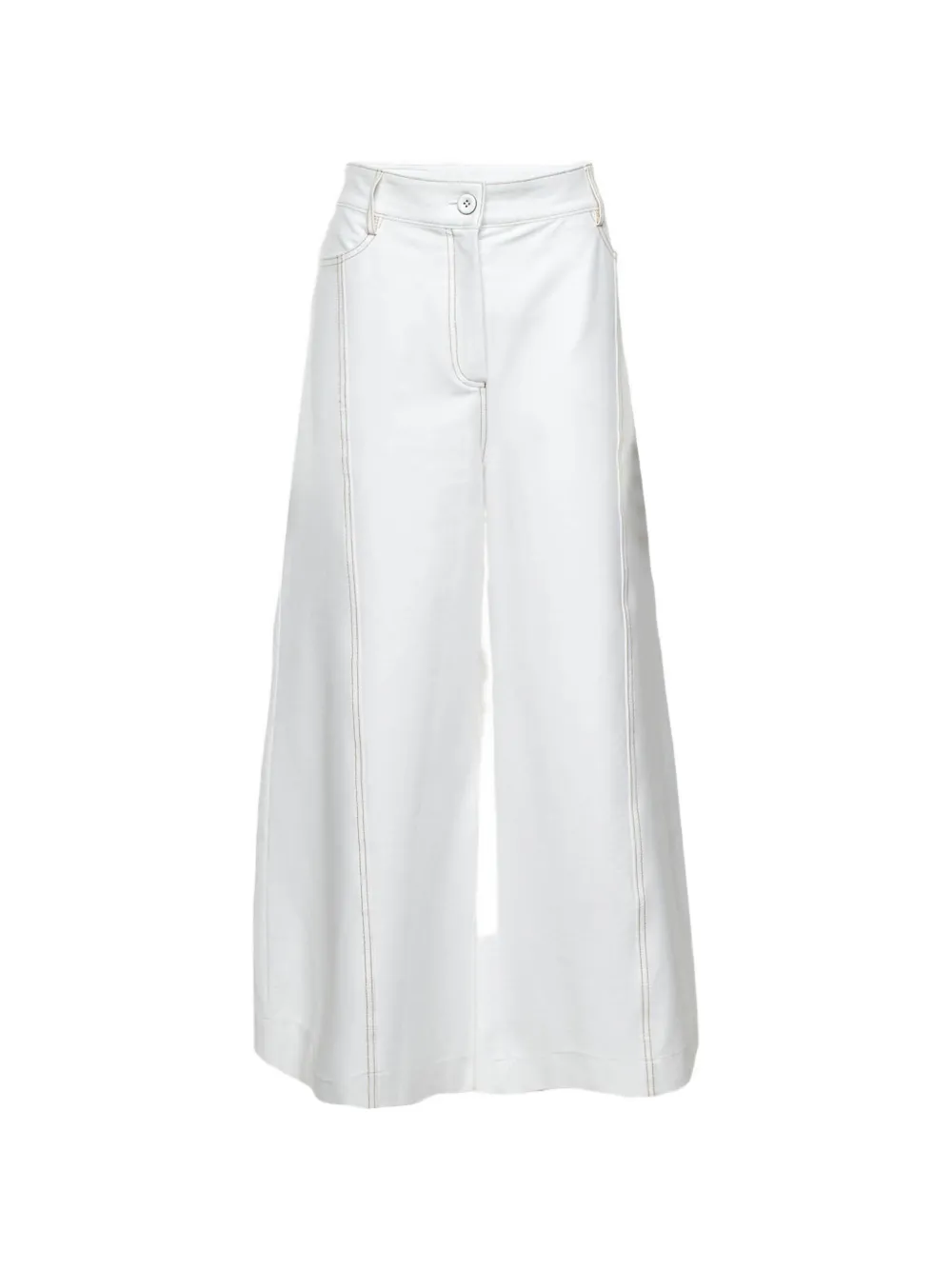 Max Mara Foster logo-patch jeans - White
