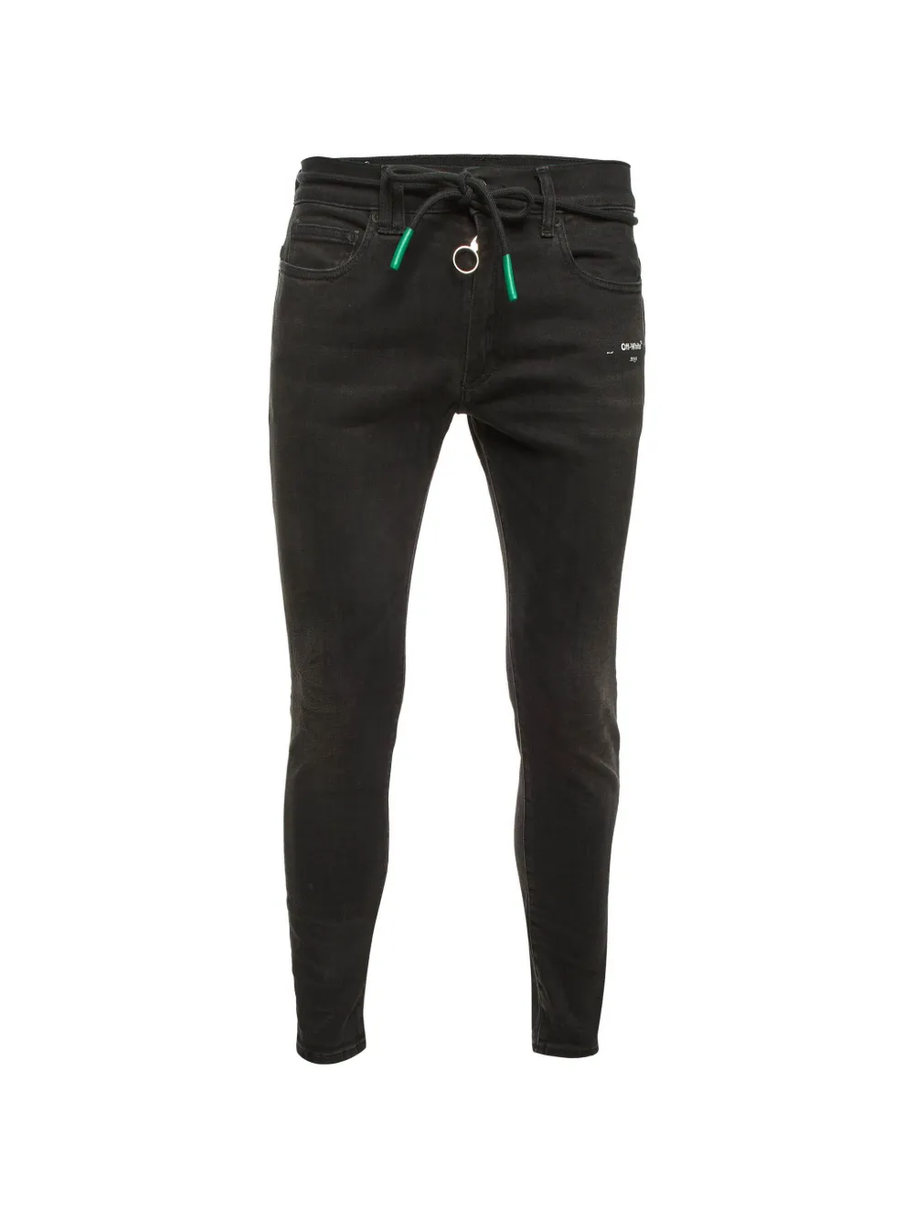 Pre-owned Off-white Logo-detail Pocket Jeans In Black