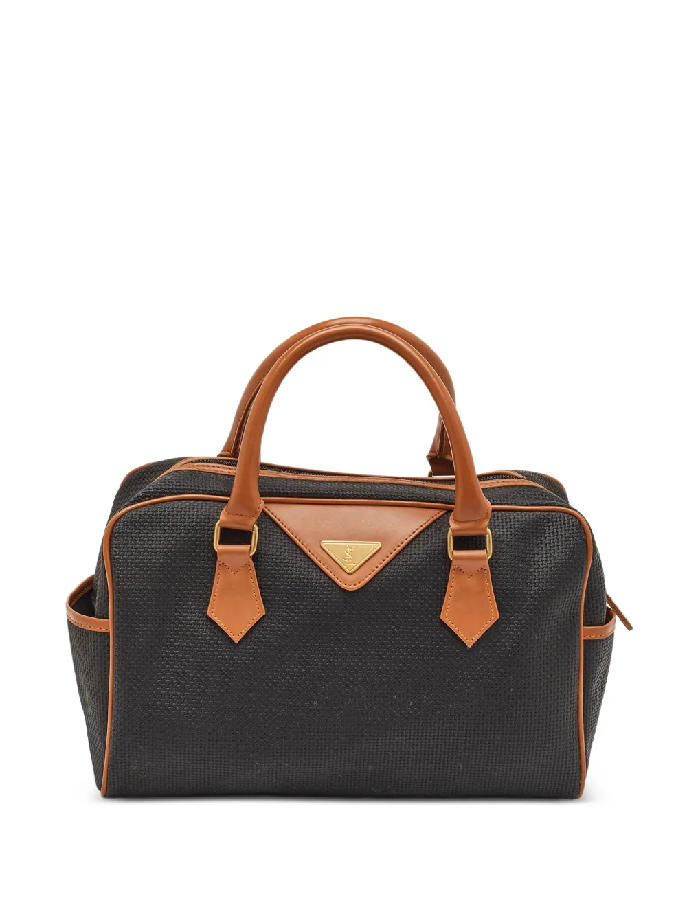 Saint Laurent Pre-Owned Satchel-Tasche mit Logo-Schild - Schwarz