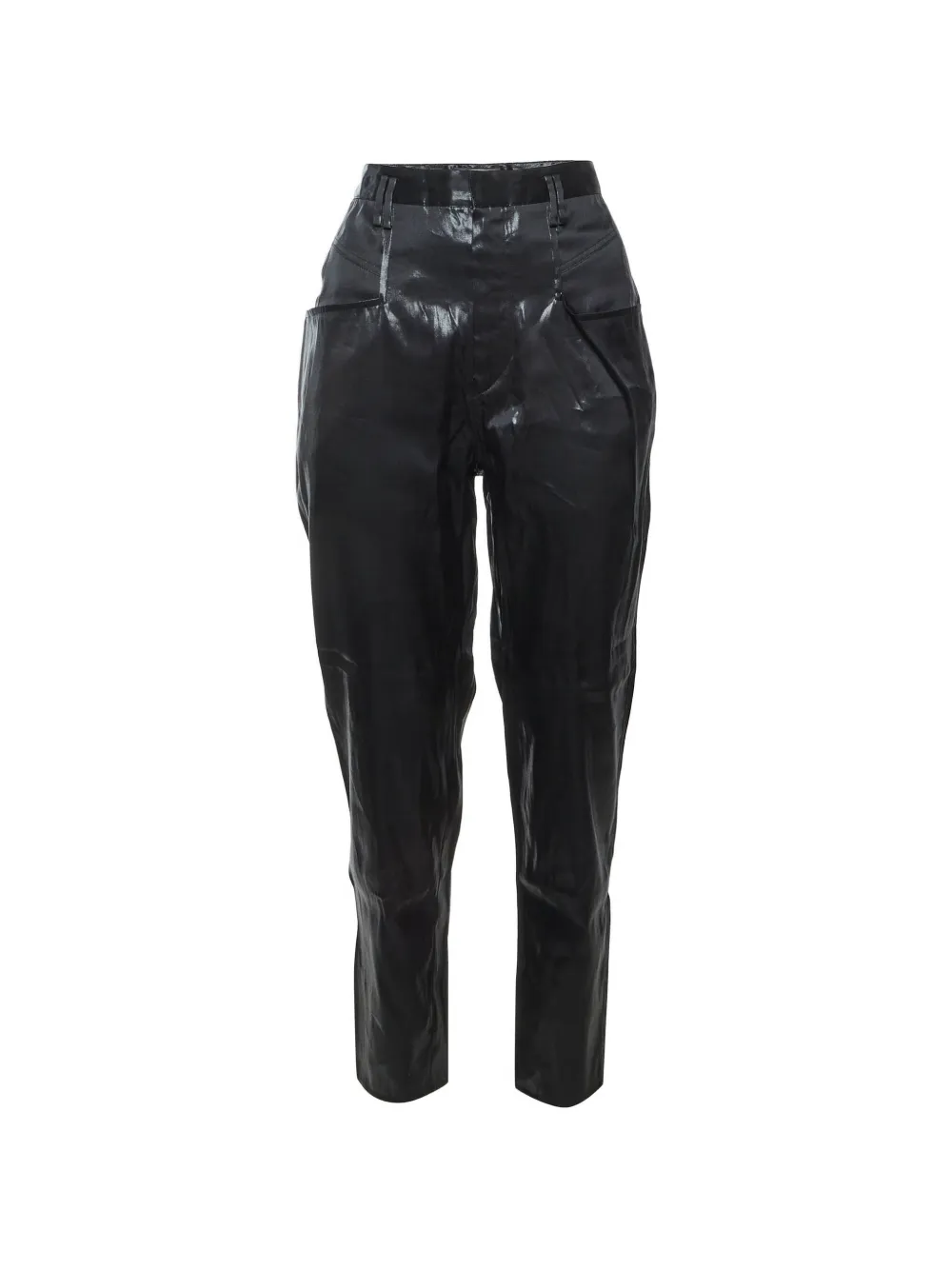 Isabel Marant Vintage pantalon cigarette en soie à taille haute - Noir