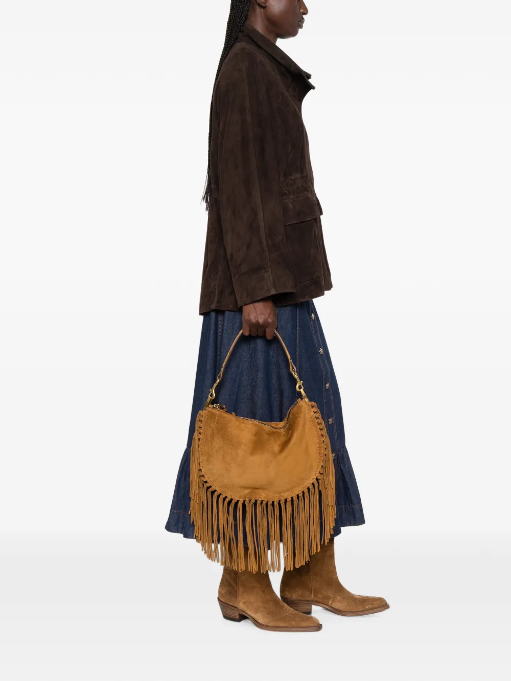 ISABEL MARANT Schoudertas met franje Bruin