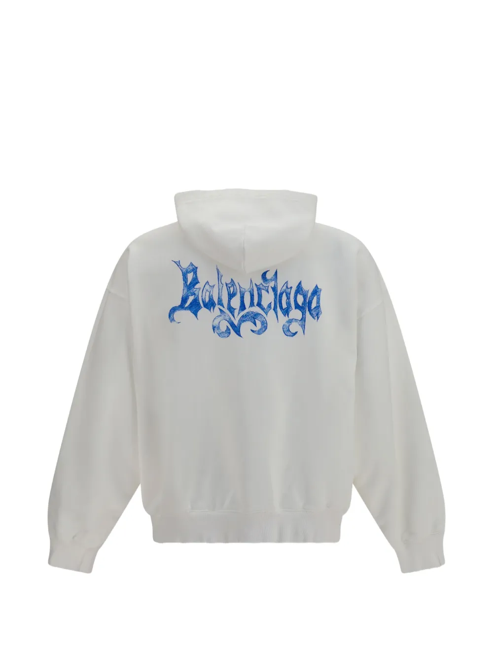 Balenciaga Hoodie met logoprint en rits Wit