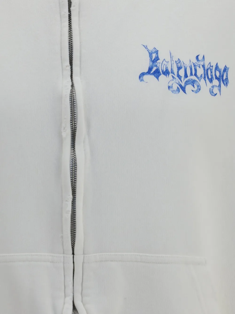 Balenciaga Hoodie met logoprint en rits Wit