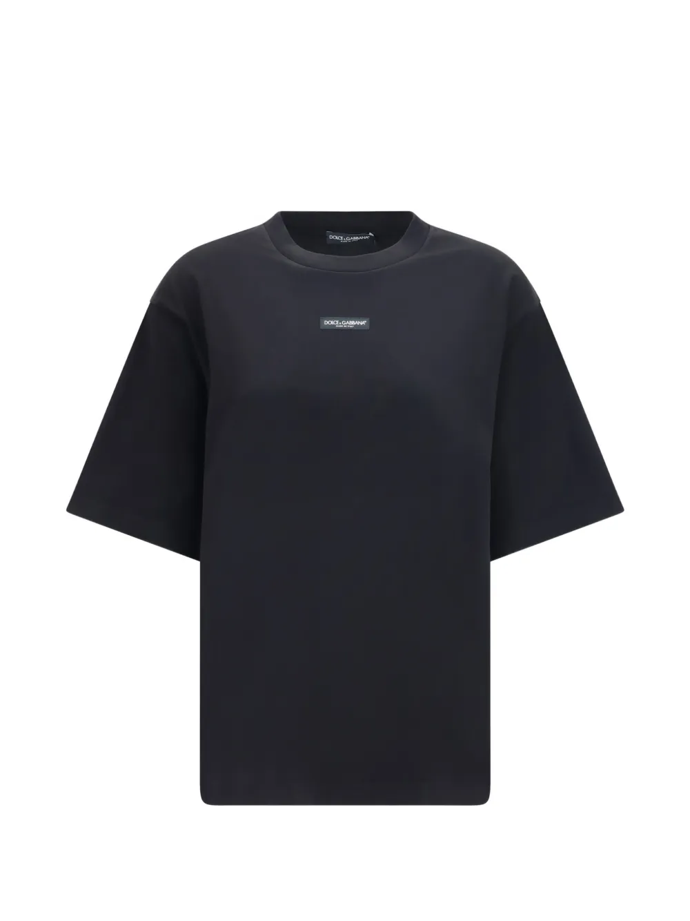 Dolce & Gabbana Logo-plaque Cotton T-shirt In Black