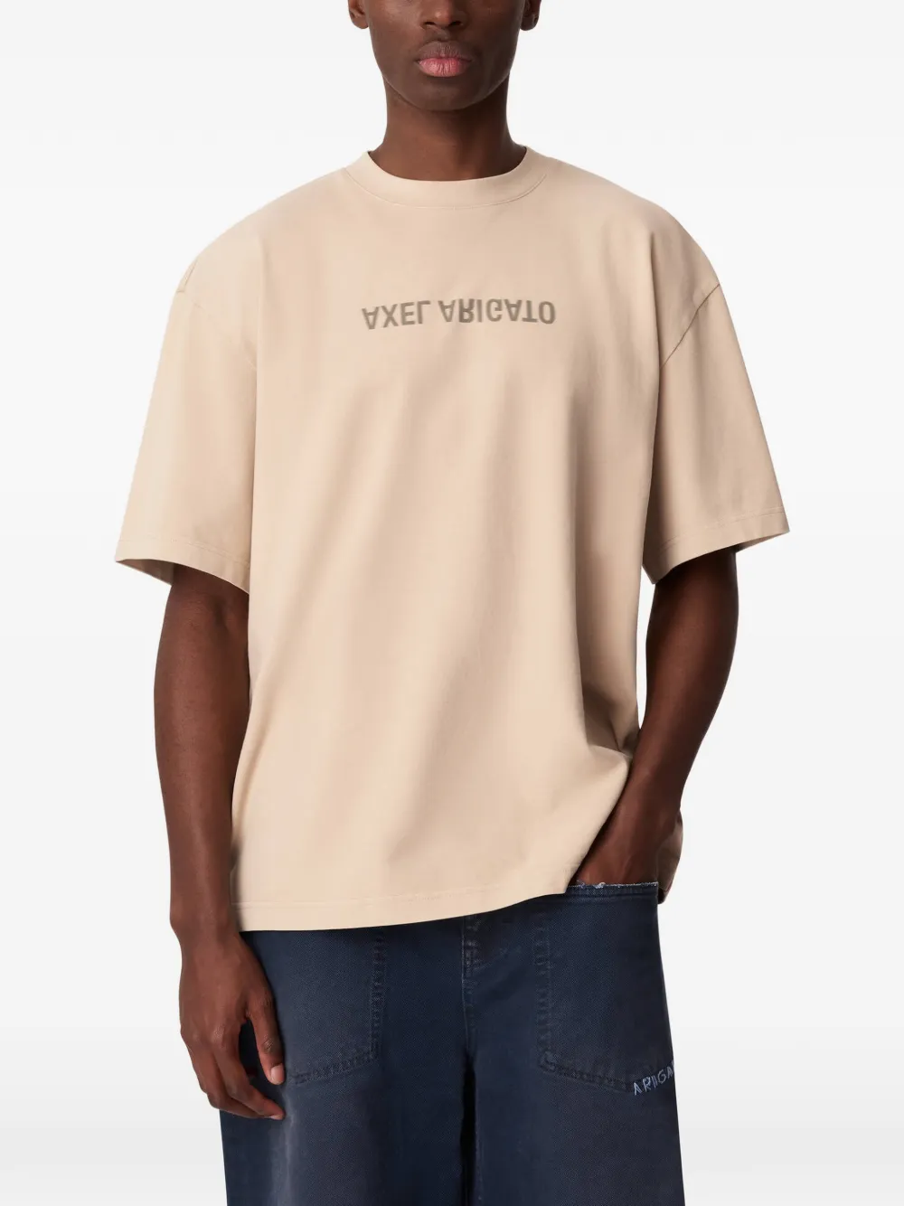 Axel Arigato Distort gewassen T-shirt Beige