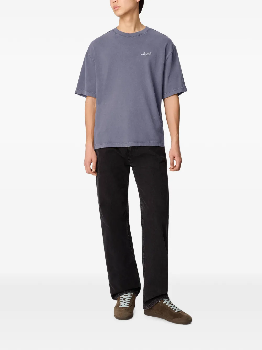 Axel Arigato Honor T-shirt met verwassen effect Blauw