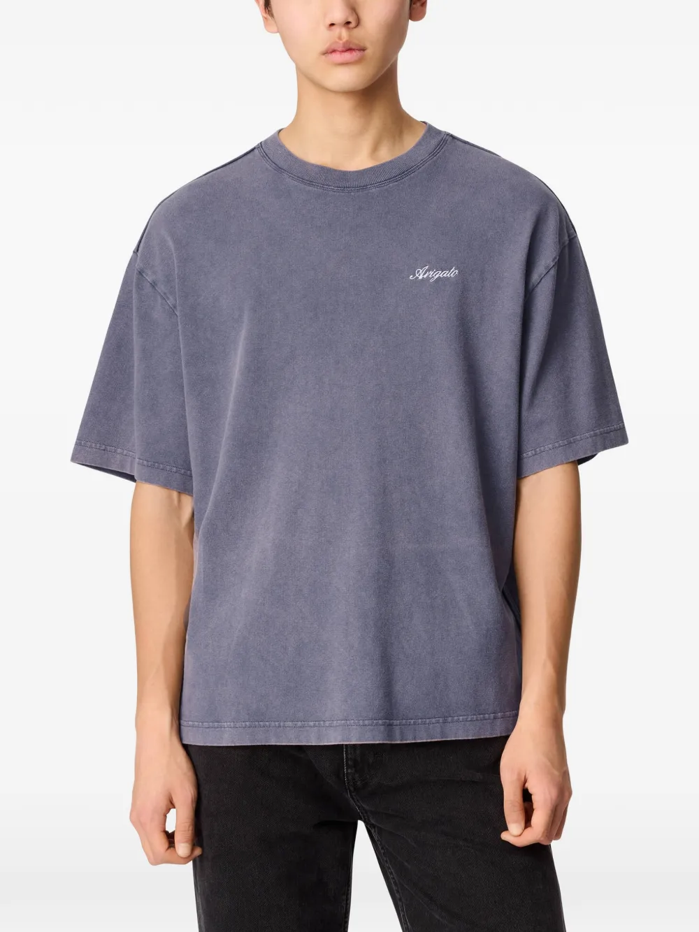 Axel Arigato Honor T-shirt met verwassen effect Blauw