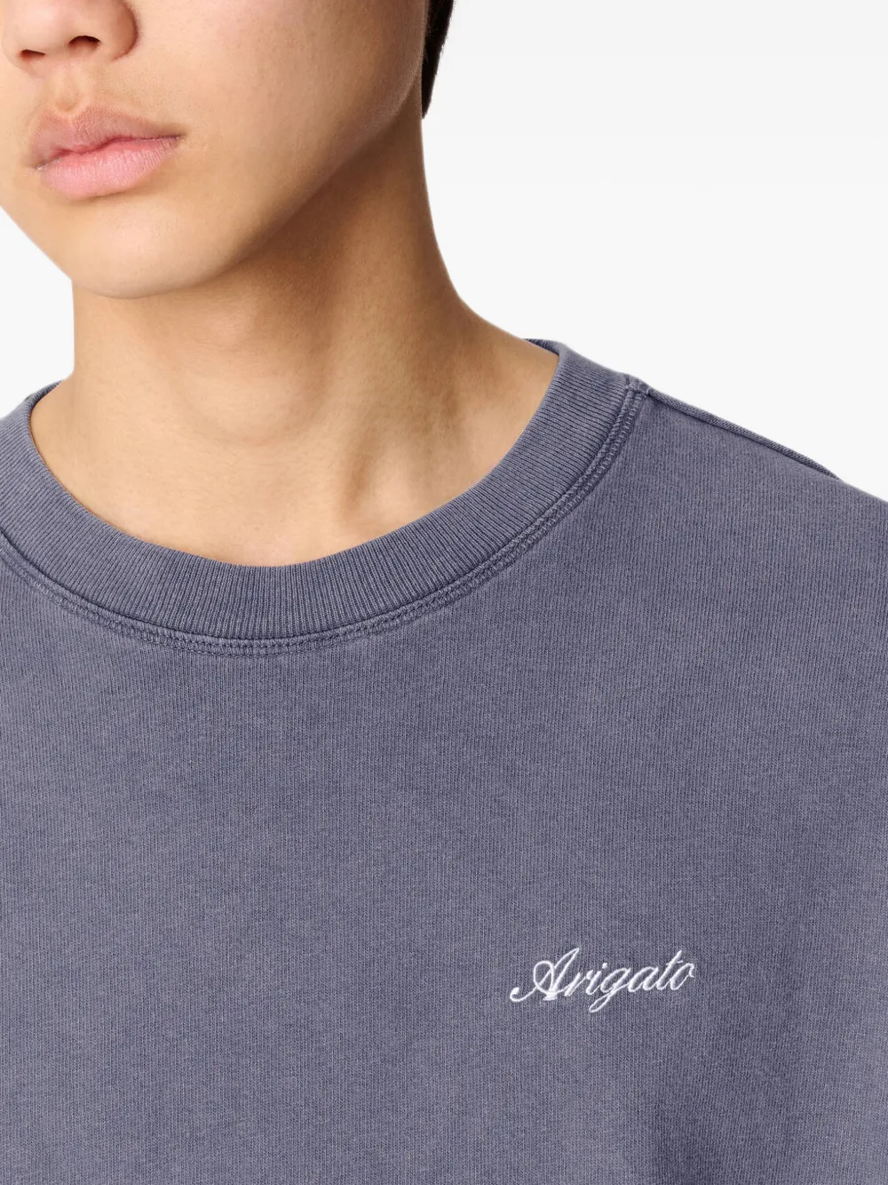 Axel Arigato Honor T-shirt met verwassen effect Blauw
