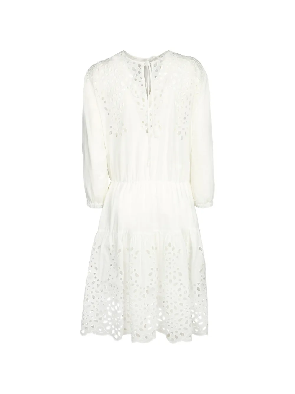 MOSCHINO JEANS broderie-anglaise tiered mini dress - Bianco