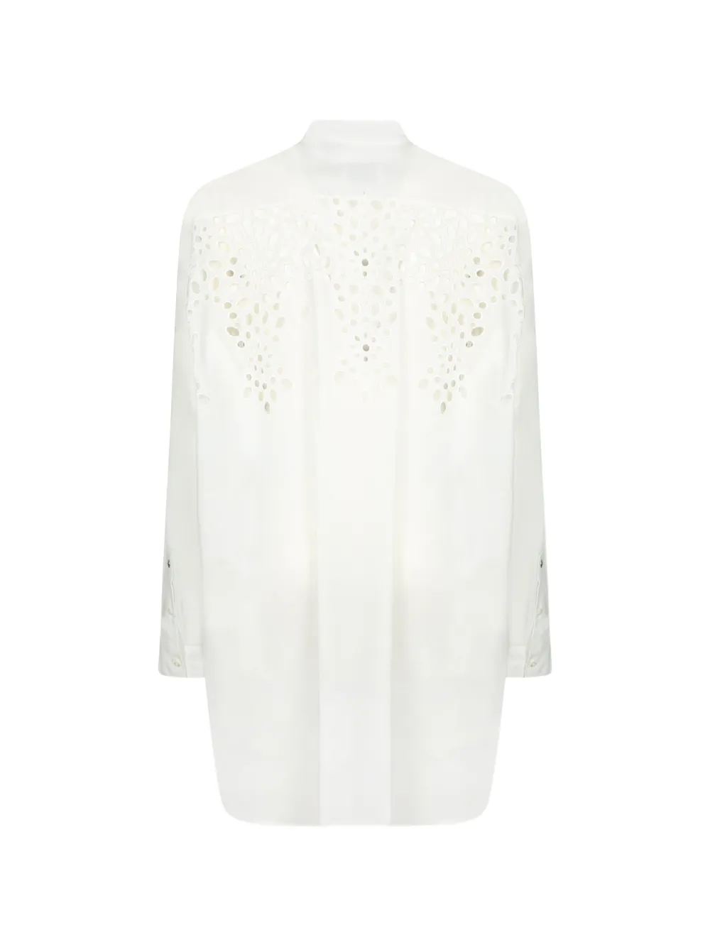 MOSCHINO JEANS Broderie anglaise mini-blousejurk met slabbetje Wit