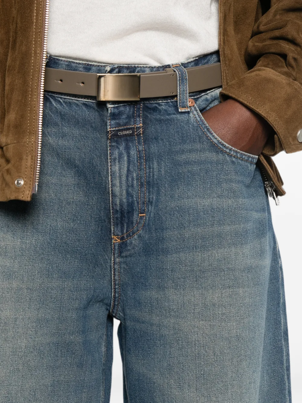 Closed Jazzie barrel jeans met vervaagd effect Blauw