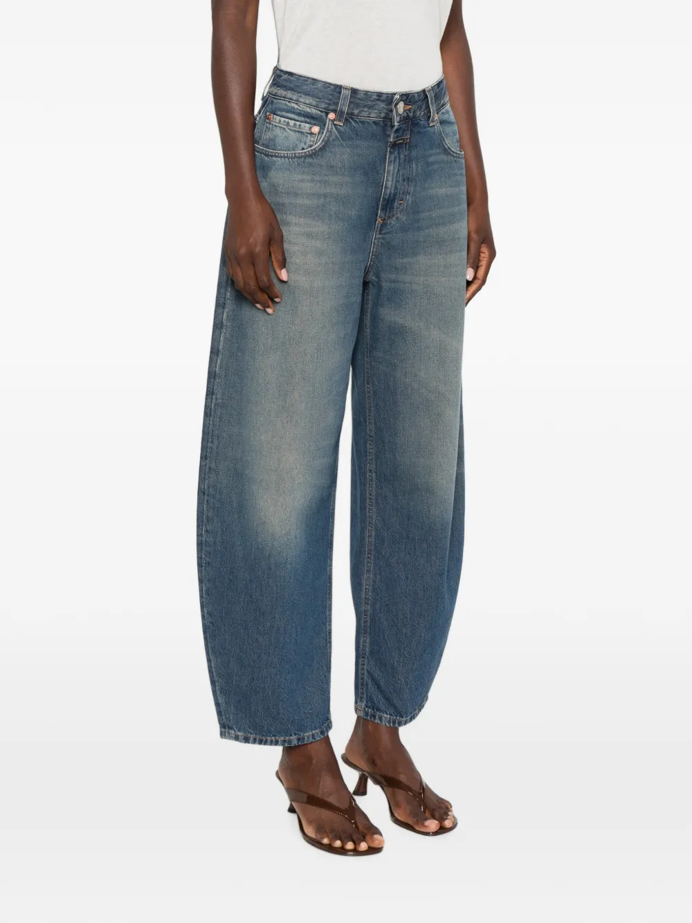 Closed Jazzie barrel jeans met vervaagd effect Blauw