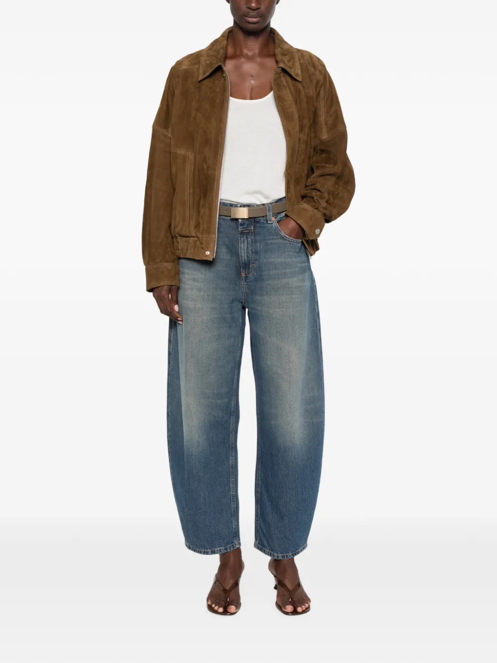 Closed Jazzie barrel jeans met vervaagd effect Blauw