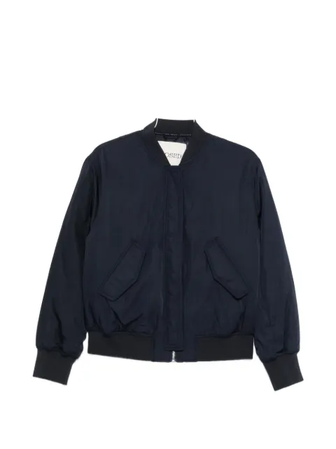 Closed logo-patch bomber jacket