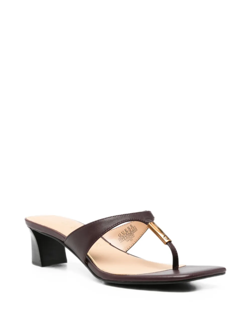 GUESS USA logo-plaque thong-strap heeled sandals Rood