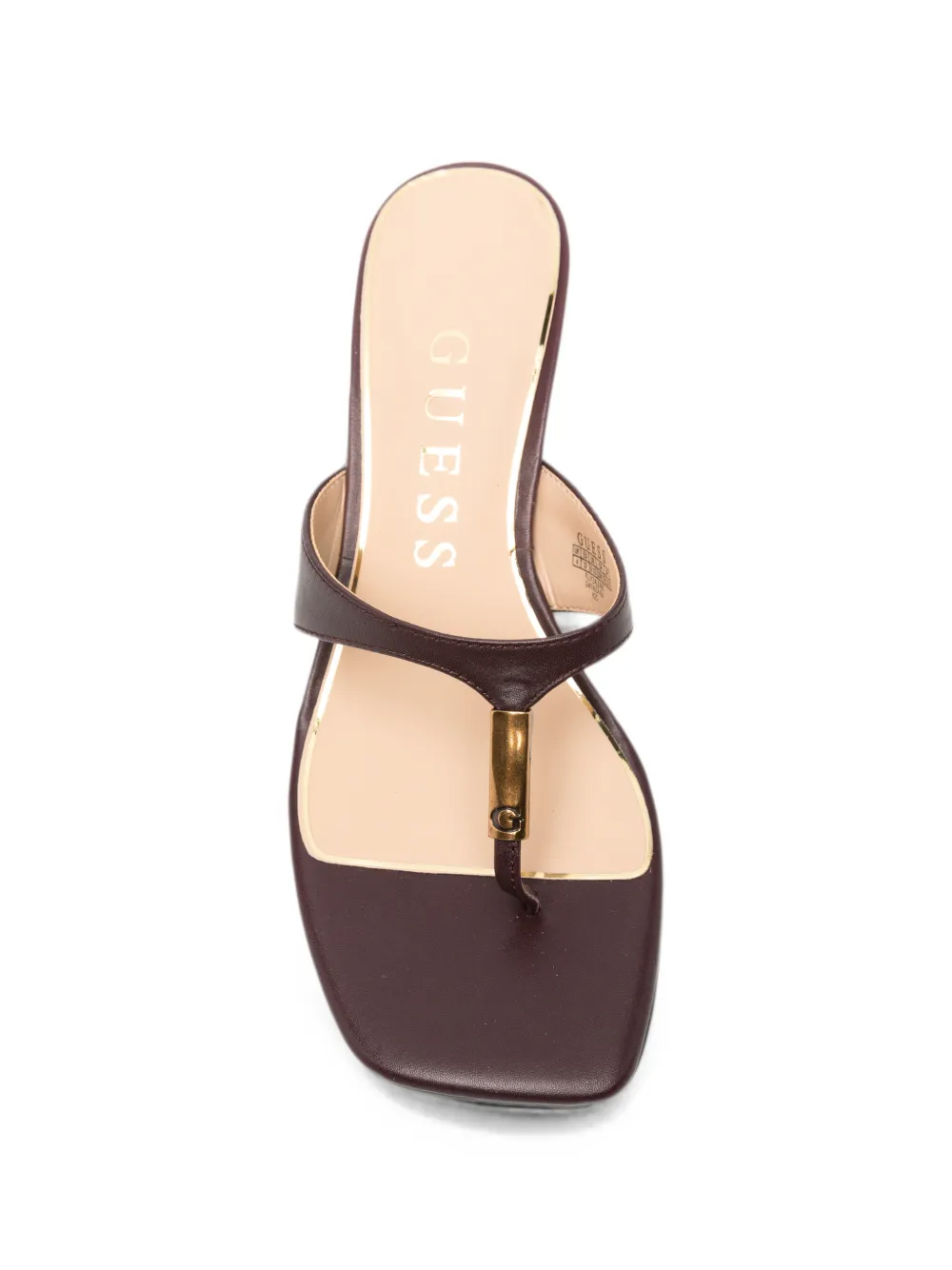 GUESS USA logo-plaque thong-strap heeled sandals Rood