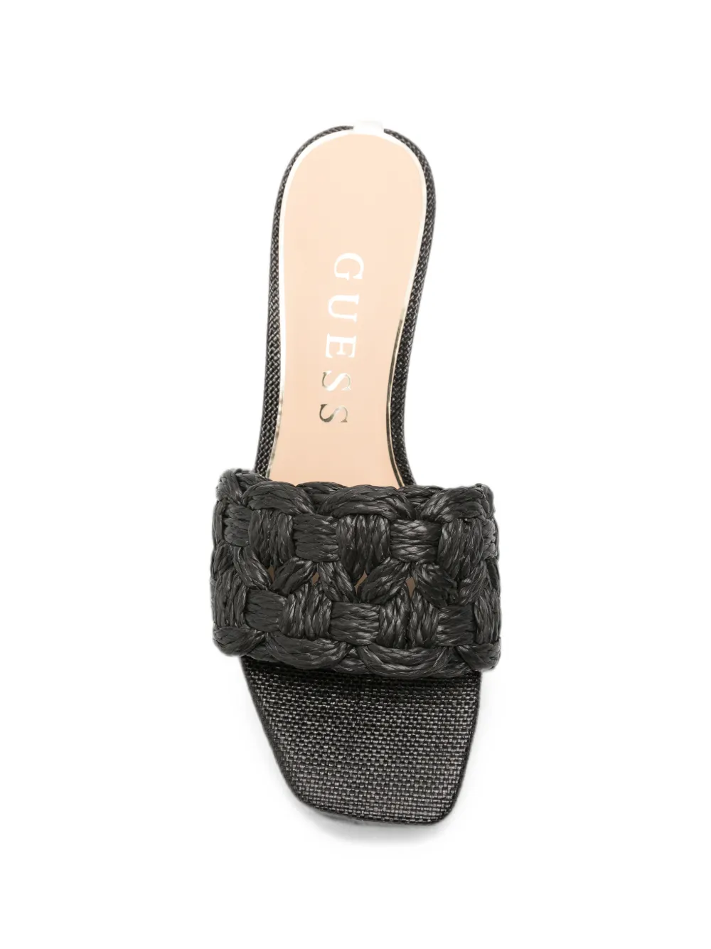 GUESS USA Sandalen met geweven bandje en vierkante neus Zwart