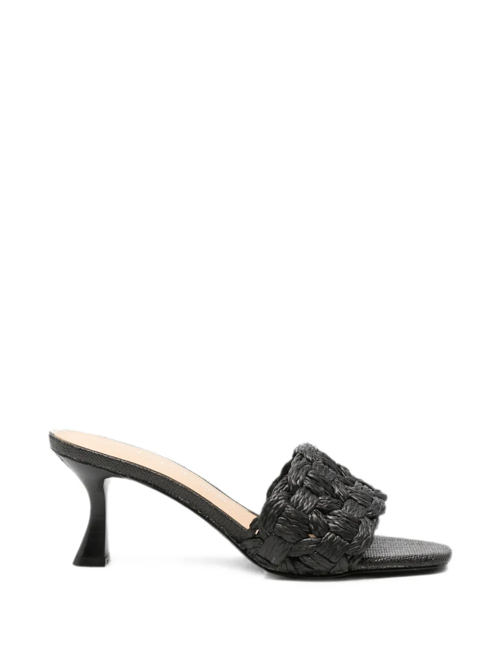 GUESS USA woven-strap square-toe heeled sandals - Black