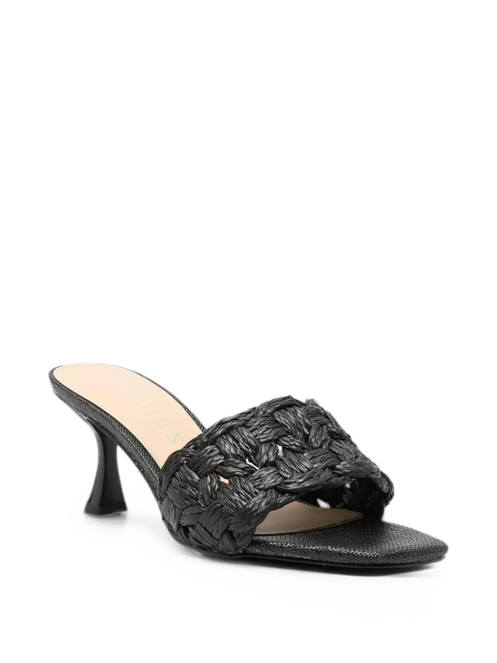 GUESS USA Sandalen met geweven bandje en vierkante neus Zwart
