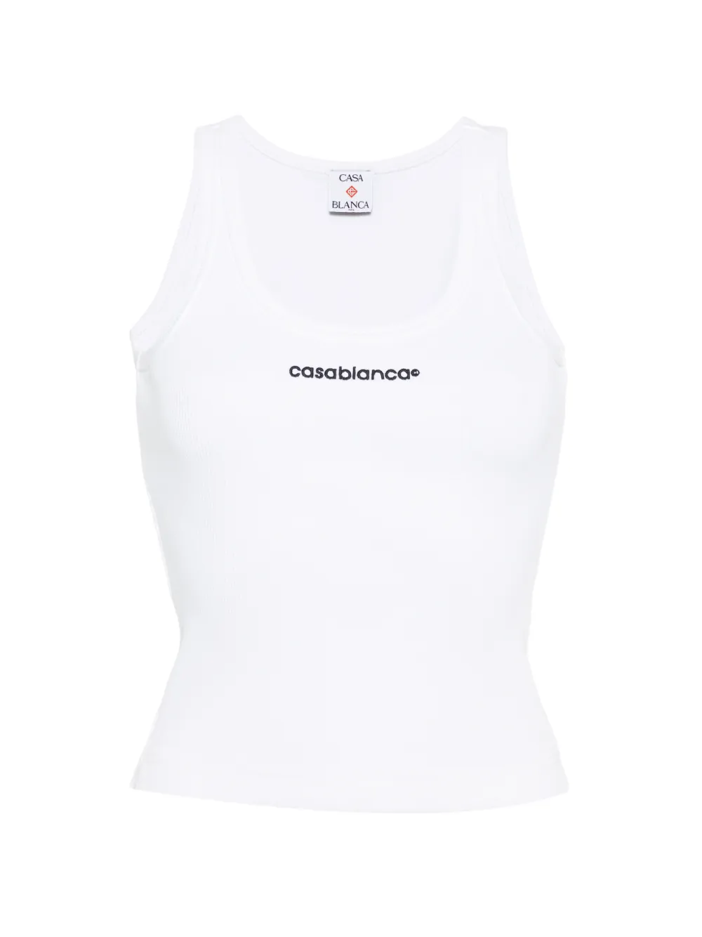 Casablanca logo ribbed tank top - Bianco