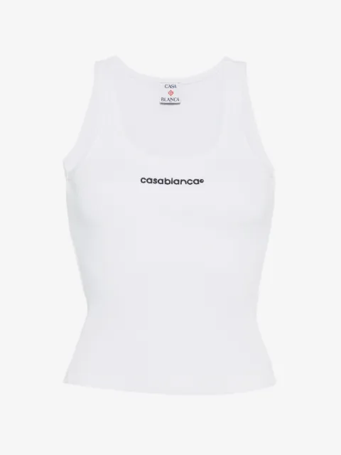 Casablanca camiseta de canalé con logo
