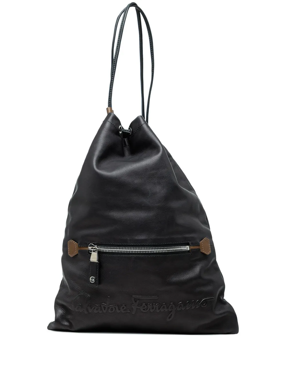 Ferragamo Pre-Owned 2010-2026 Leather Kentucky Drawstring backpack - Nero