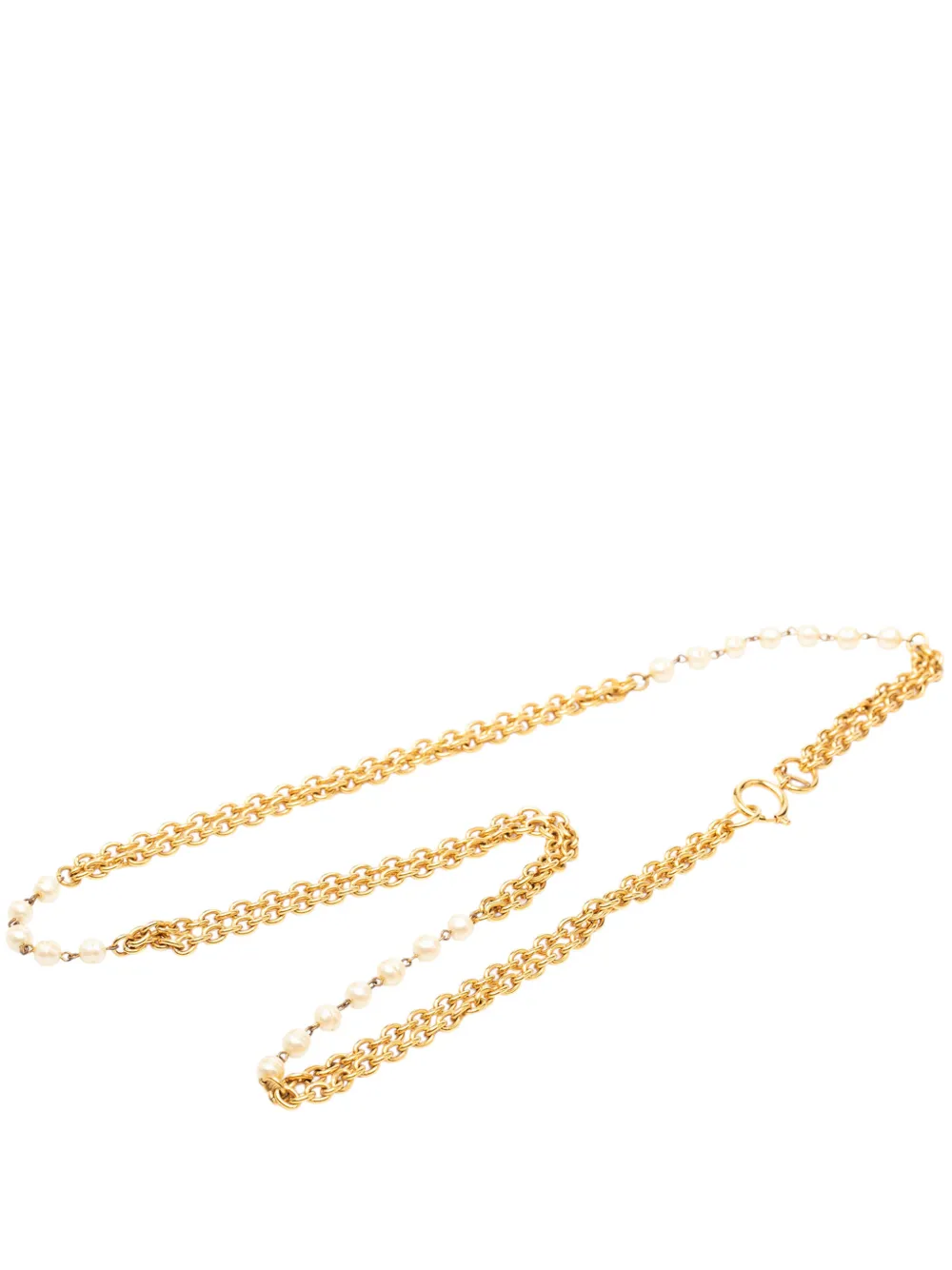 CHANEL Pre-Owned 1970-1980 Gold Plated Faux Pearl Multistrand Pendant Necklace costume necklace - Oro