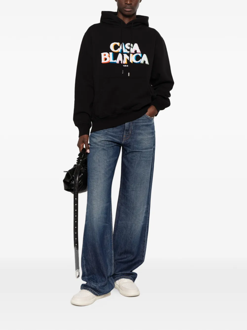Casablanca Hoodie met trekkoord Zwart