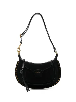 ISABEL MARANT Oskan Moon stud-embellished Shoulder Bag | Black