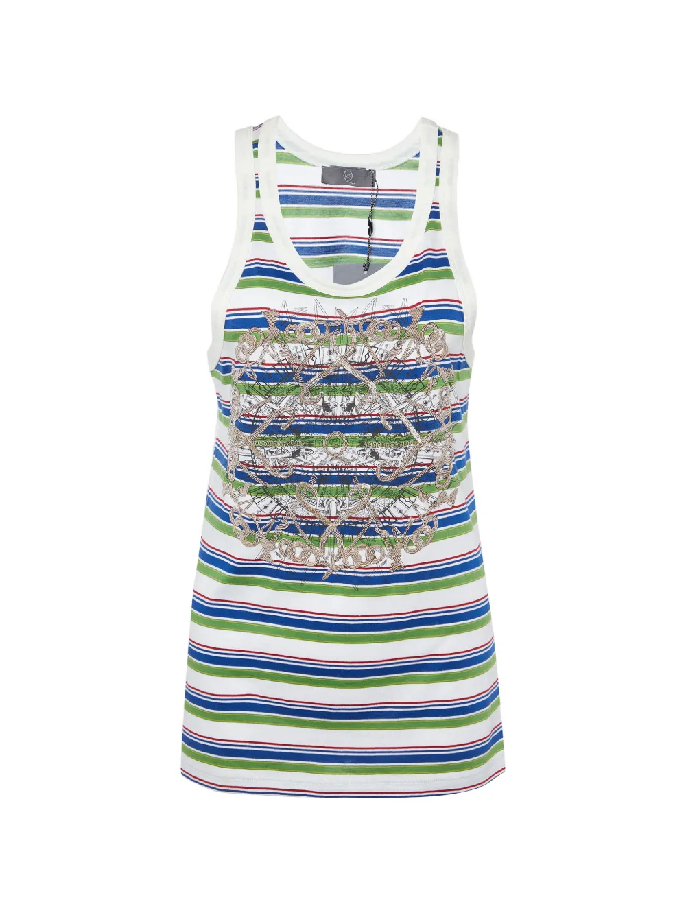 Alexander McQueen Pre-Owned striped-pattern tank top - White