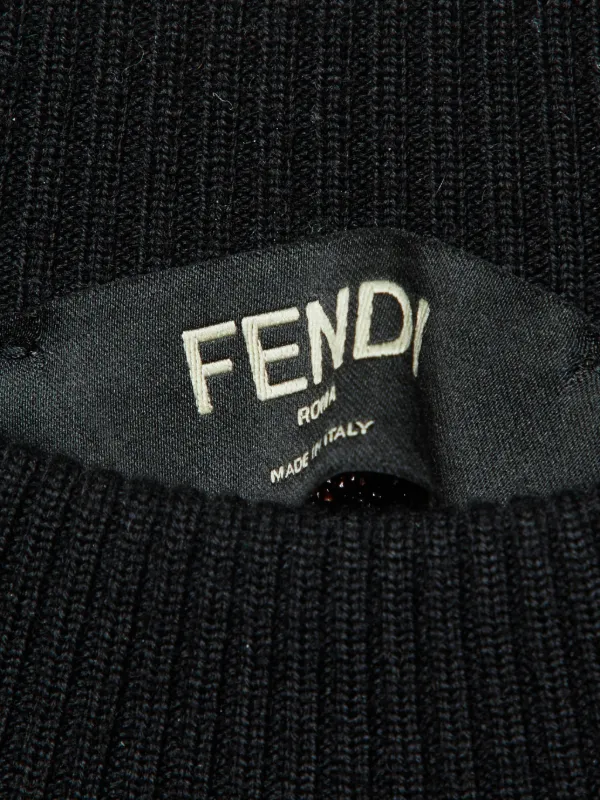 Fendi Pre-Owned FF Logo Diagonal Stripe Sweater | Brown | FARFETCH
