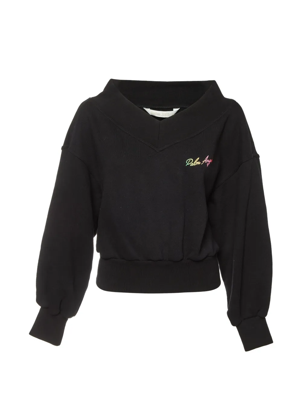 Palm Angels embroidered off-shoulder sweatshirt - Schwarz