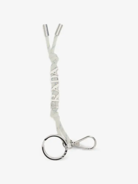 Prada logo-lettering cord keyring