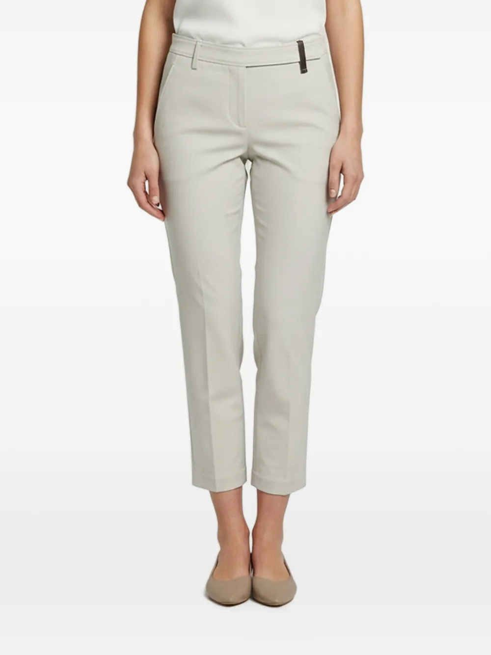 Brunello Cucinelli Monili-embellishment trousers - Neutrals