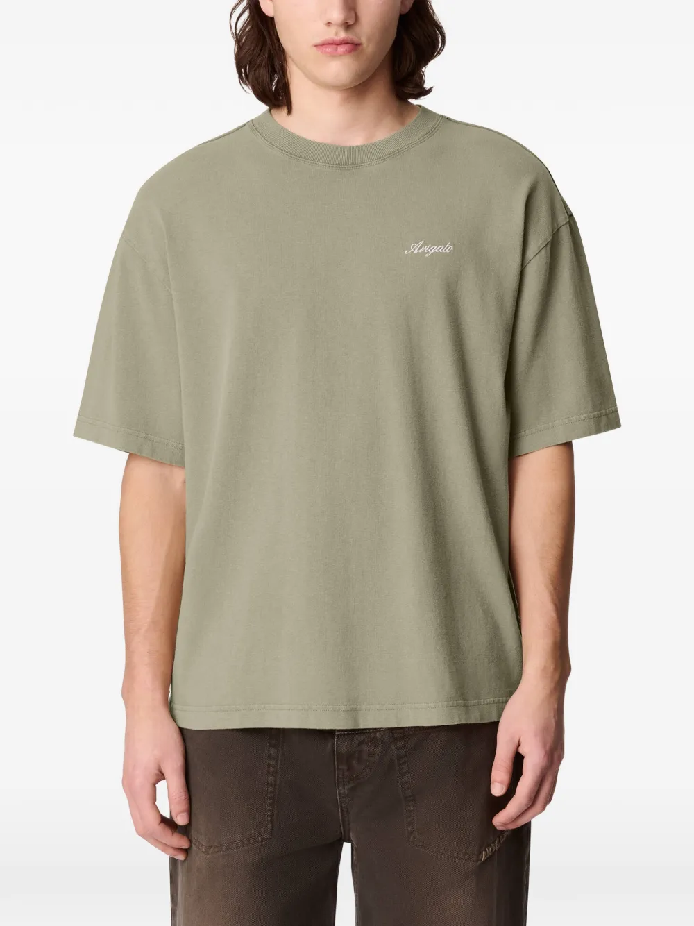 Axel Arigato Honor T-shirt met verwassen effect Groen