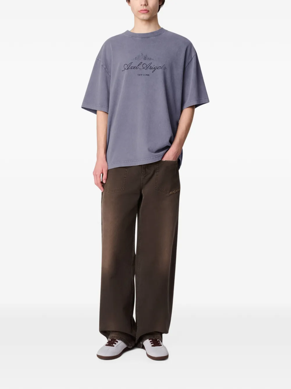Axel Arigato NYC Washed Sky T-shirt Blauw