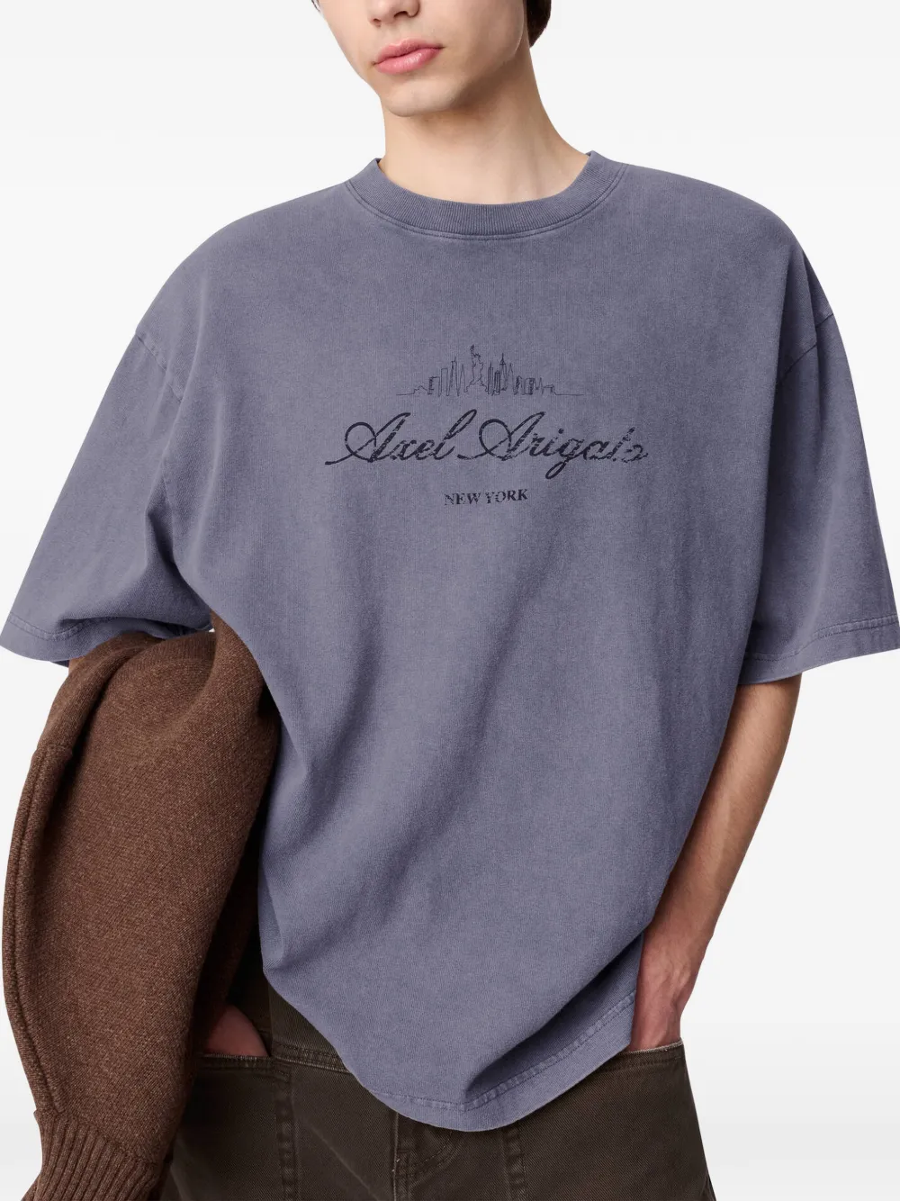 Axel Arigato NYC Washed Sky T-shirt Blauw