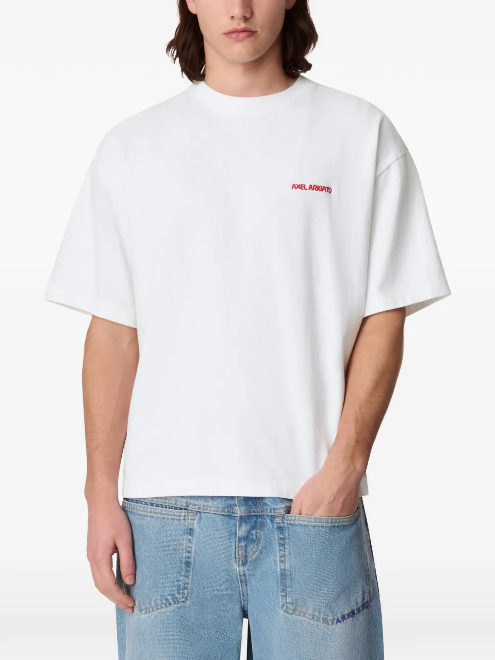 Axel Arigato Curb logo-embroidered T-shirt Wit