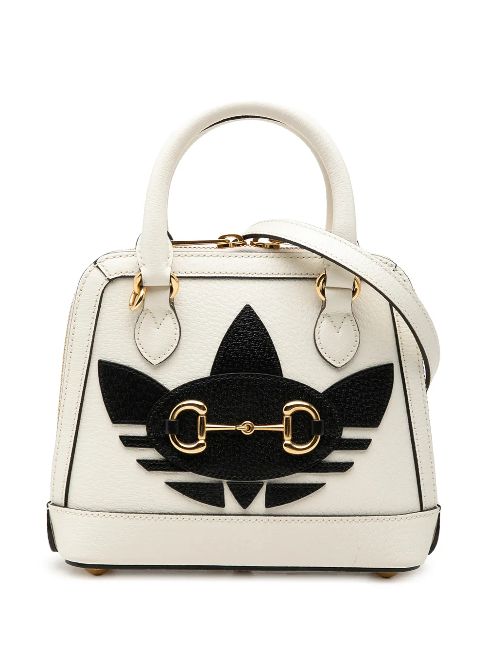 Gucci Pre-Owned 2016-2026 Adidas Mini Leather Horsebit 1955 Top Handle Bag satchel - Bianco